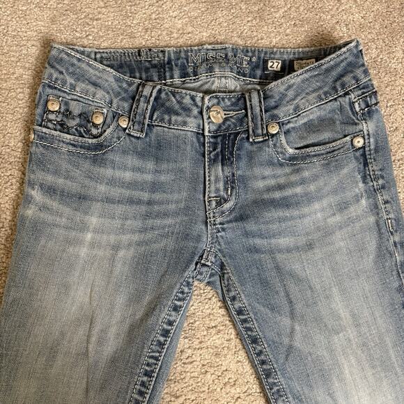 Miss Me Womens Embellished Sequin Straight Leg Jeans Medium Wash Size 27 - Picture 3 of 14